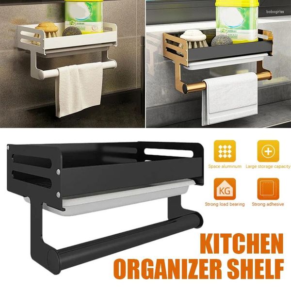 Armazenamento de cozinha 1 PC PC Branco/Preto/Dourado Pia Caddy Sponge Sone Brushel Bathroom Bathrowed Organizer Rack 23.5 13,5 12,5 cm Home