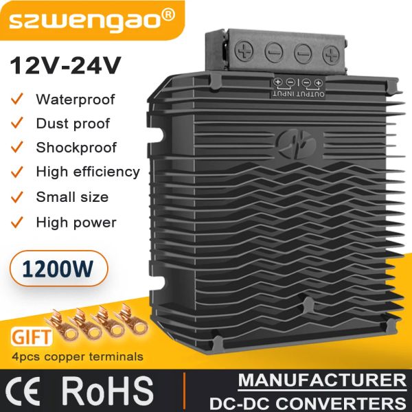 Szwengao с 12 В до 24 В 48 В 20a 50a DC DC преобразователь Шаг вверх с 12 вольт до 48 вольт.