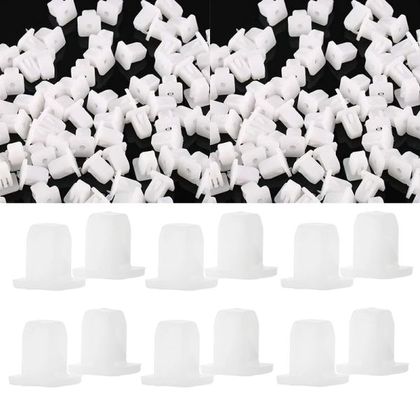 50pcs Auto plástico clipes quadrados brancos clipes automáticos fixadores de fixador de porta -pássaro painel de acabamento Retentador de rebite Push tampa do motor Fender