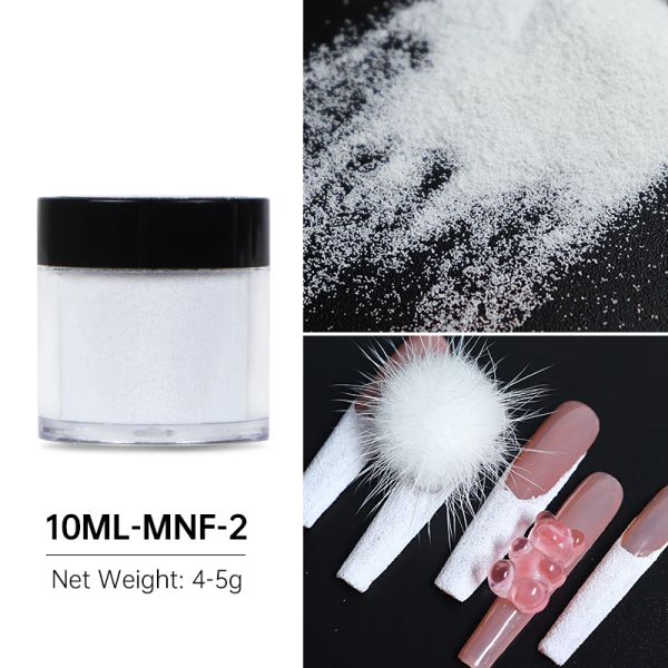 10 ml brilhante açúcar mais branco prego pó de neve de neve de tecido pigmento pó pó ultrafina glitter unha decorações de arte diy acessórios de pó de pó