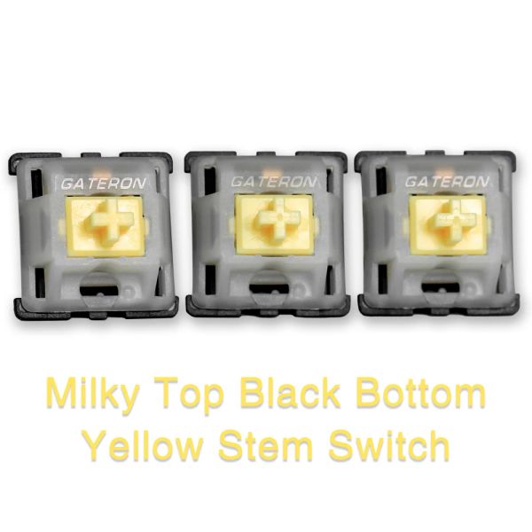 TASSOGLIE Gateron Milky Top Nero Interruttore giallo inferiore 5pin lineare per interruttori di tastiera meccanica