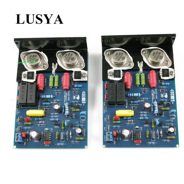Amplifikatörler 2pcs quad405 klon ses gücü amplifikatör kartı mj15024 100w*2 stereo ses amplifikatörü DIY kiti, açılı alüminyum T006 ile monte edilmiş