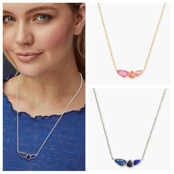 Damendesigner Daily Jewelry Kendrascott KS Halskette Ivy Minimalist und akribische Pfauenstein Zarte kurze Halskette Colarbone -Kette