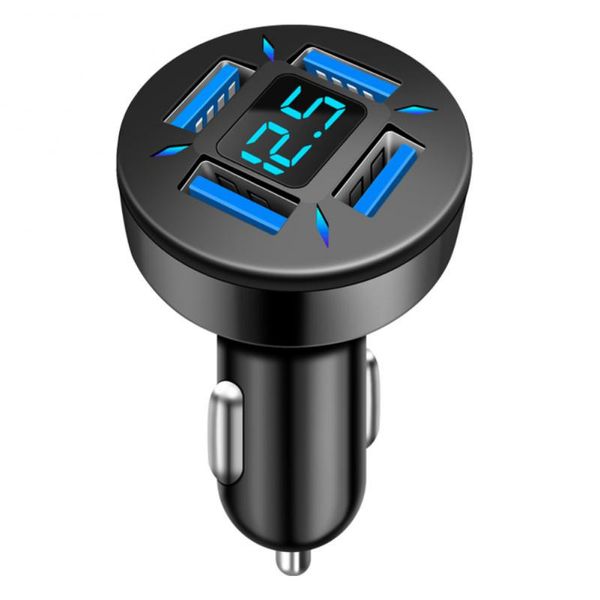 Auto-Ladegeräte 4 Anschlüsse Schnelles Laden für Samsung Huawei iPhone 13 12 Plus Universal Aluminium Dual USB Car-Charger Adapter