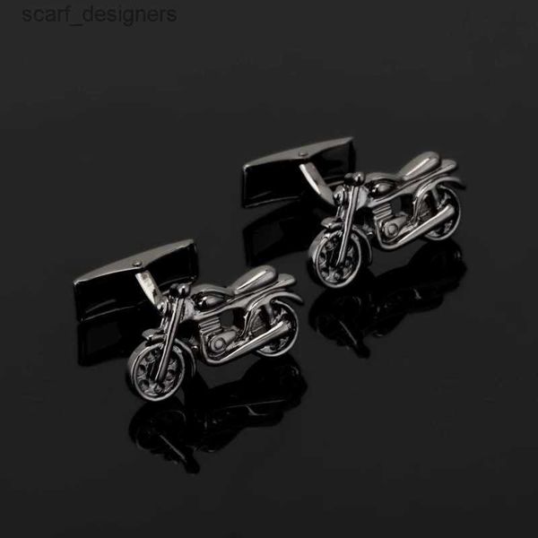 Manschettenlinks 3D Motorrad Manschettenknöpfe für Herrenhemdmarke Manschetten Bottons Hochzeit Manschettenknöpfe hochwertiger Business -Schmuck Y240411