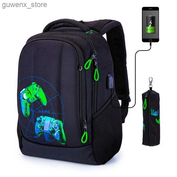 Zaini di alta qualità Skyname Boys School Borse 3D Backpack impermeabile per bambini USB Carica Multi Functional Borse Mochilas Y240411