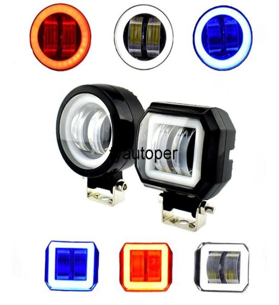 Luzes de trabalho do carro 12V 20w LED Moto faróis Automotor de anjo lumin