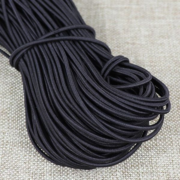 Черная белая круглая эластичная полоса эластичная шнурная резиновая резиновая лента для эластичной веревочной ленты для аксессуаров для шитья DIY
