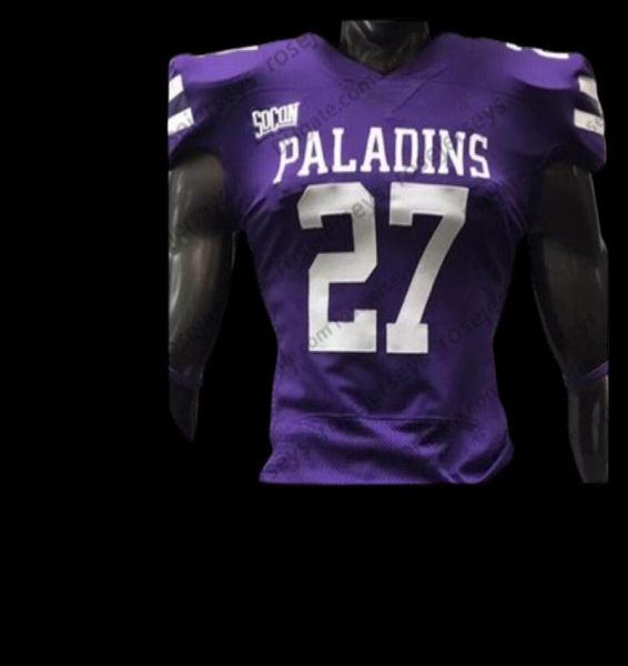 Custom Furman Paladins Fußball jeder Zahlenname Purple Grey White 4 Darren Grainger 9 Hamp Sisson 22 Devin Wynn 5 Dae039one Jer4321788