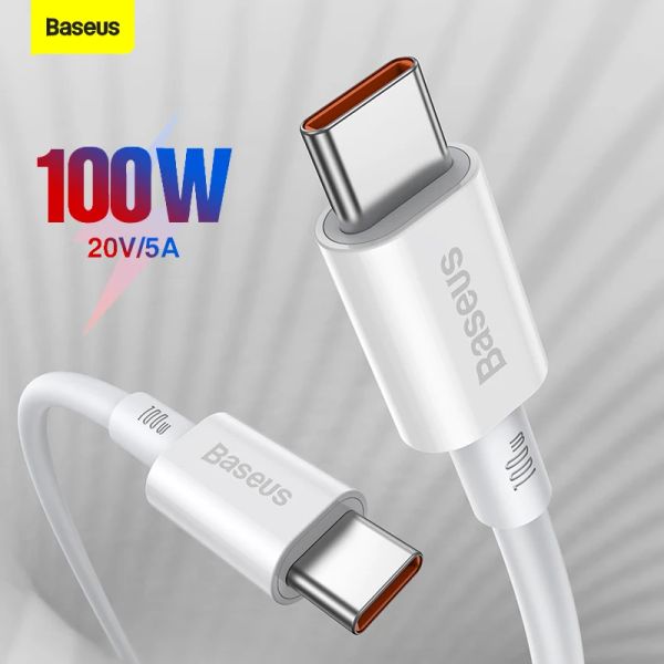 Shavers Baseus 100W USB Tipo C per tipo C Cavo di ricarica rapida per Book Pro Huawei Xiaomi Lenovo Laptop Mobie Telefono Cavo Caricatore rapido