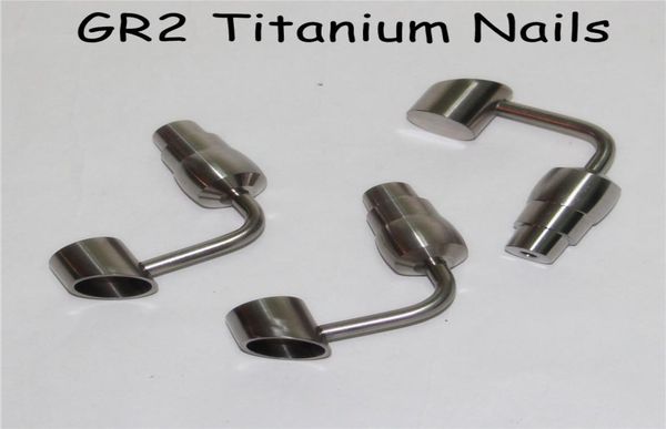 90 Bucket Titanium unha 10mm 14mm 18mm machado gr2 titânio unhas dabber para petróleo Dab Rigs Bongo de vidro Fumando tubos de água 3820458