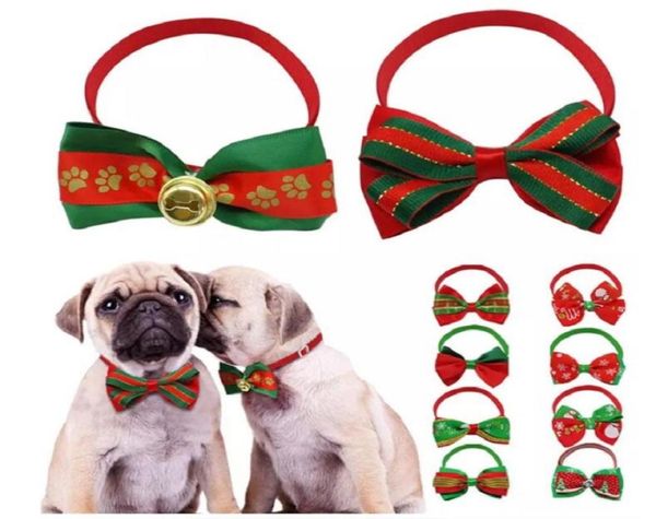 Christmas Dog Cat Bow Ties Xmas Pets Gift Pets Collar Holiday Wedding Decoração de cães Acessórios para cães3484867