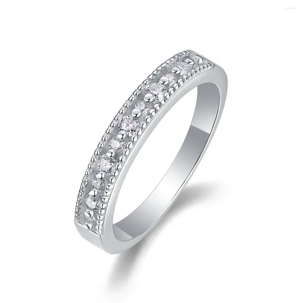 Кластерные кольца 925 Серебряный ледяной мокс наполовину вечность кольцо обручальное кольцо.
