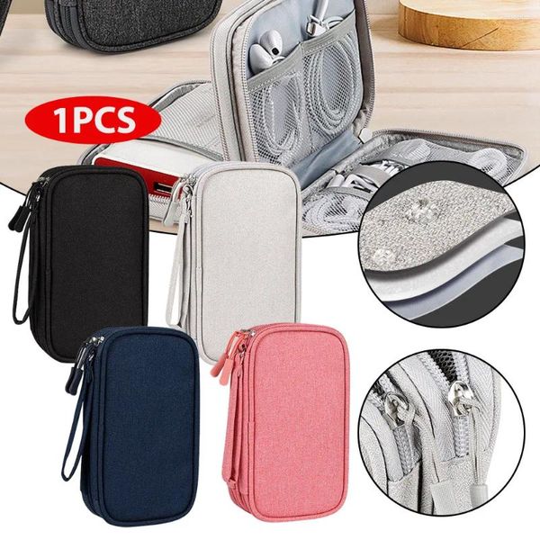 Speicherbeutel 1PC Travel Double Tragbares digitales Produktbeutel USB Data Kabel Organizer Headset Lading Treasure Box