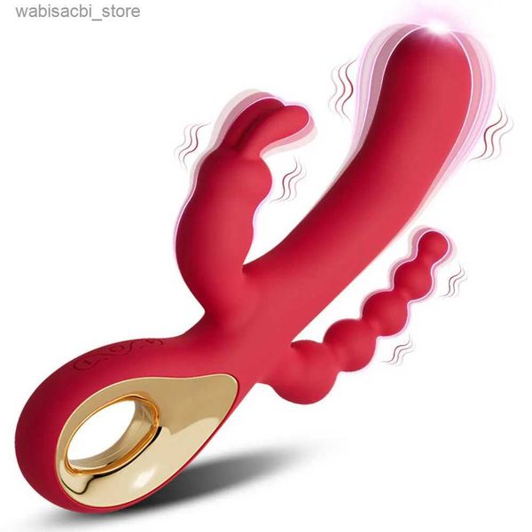 Outros itens de beleza de saúde Rabbit Vibrator Clitoral Análiculador Anal 3 em 1 Feminino Masturbador Dildo 10 modos Vibração Próstata Brinquedos para mulheres L49