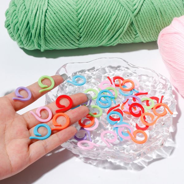 100pcs s/m segnalini punti in plastica a maglia a spirale a clip di colore a colori casuali ato -bloccardi accessori per cuciture per cucito