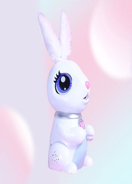 Robot giocattolo bunnies dono robot di coniglio robotico per bambini finta cibo che mangia musica robot elettronico LJ2011055785991