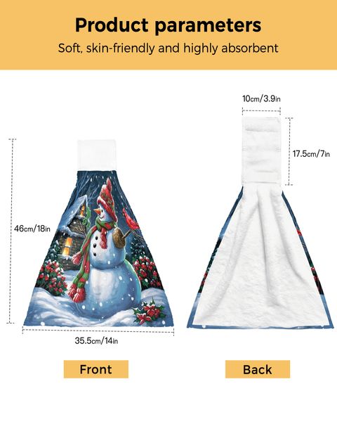 Weihnachtsschneeme Vogelhaus Handtuch für Küche Saugle absorbierende Gerichte Reinigung Stoff Mikrofaser Badezimmer Hanges Handtuch