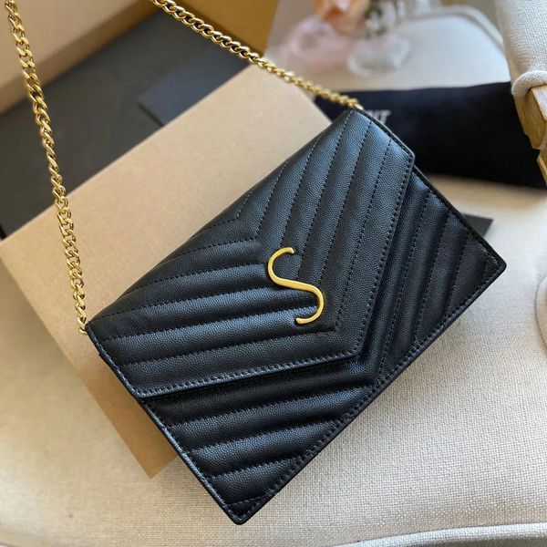 9a Designer Schulterbetreuer gesteppte Yslbags Wallet Card Halter Luxuskette Pariser Bag Marke Handtaschen Frauen Einkaufsumbter