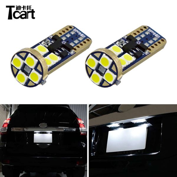 Bulbos de carro TCART 2PCS para Nissan Sentra B17 Acessórios para carros 2012 2015 2018 LELS LED Placa Luzes