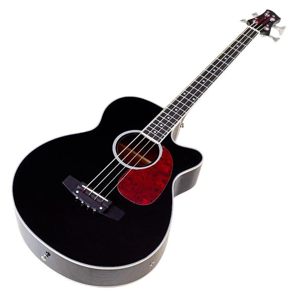 Гитарный черный цвет Акустическая электрическая басовая гитара 4 струна 43 -дюймовая акустическая бас -гитара Дизайн режима 24 лада с уравнением