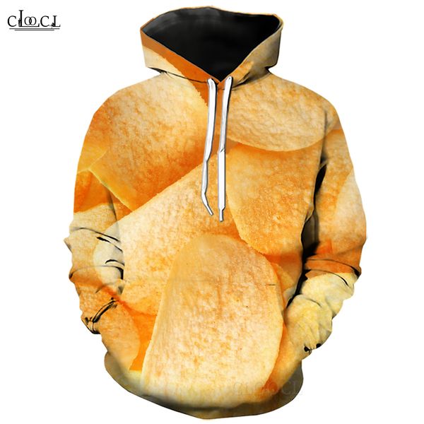 CLOOCL Hoodies für Männer leckere Kartoffelchips Grafik Sweatshirts Lose lässige trendige Streetwear Hoody Tracksuit Asian Size S-5xl