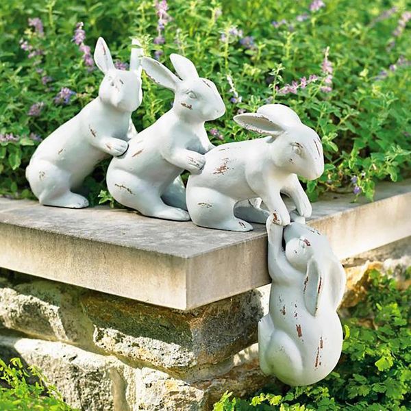 Dekorative Figuren Osterdekoration Miniatur Hase Tier Figur, gerettet durch eine Skulptur -Dekor -Partygeschenk