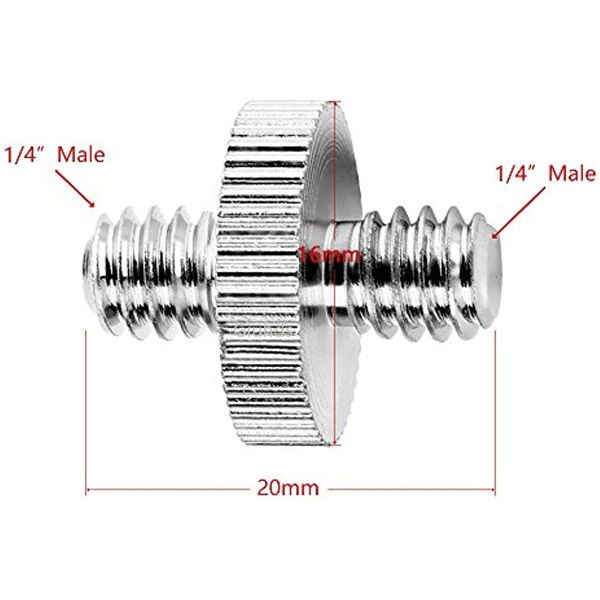 Adaptador de metal com rosca masculina de 1/4 