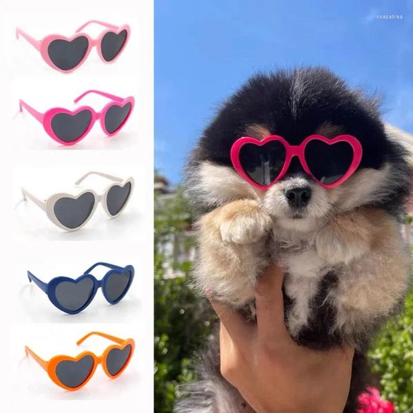 Собачья одежда кошачья солнцезащитные очки прекрасные крутые милые очки в форме сердца для домашних животных POS POSPS аксессуары котенок смешная личность игрушка