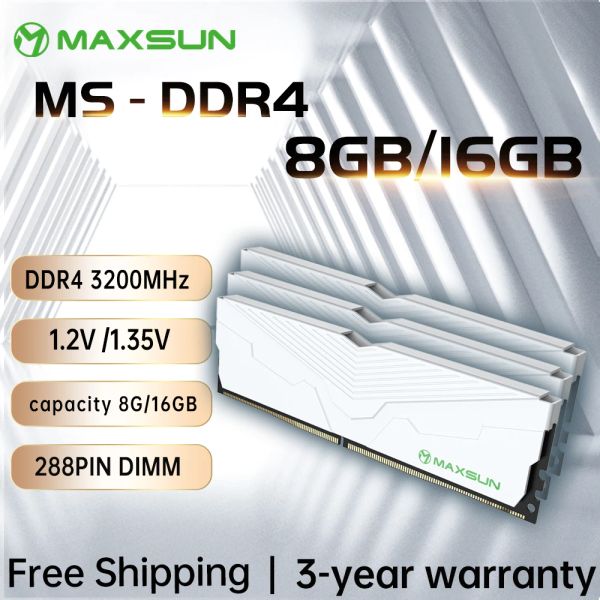 RAMS MAXSUN Memoria RAM DDR4 8GB 16GB 3200MHz Interfaccia Memoria RAMS DDR4 Modulo PC 1.2V/1.35V 288 PIN DESKtop Componente