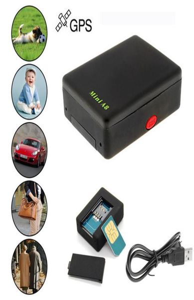 Mini Global A8 GPS Tracker Localizador Global Rastreio Dispositivo de Rastreamento de Segurança do GSMGPRSGPS Localizador de carros de idosos Kids3742693