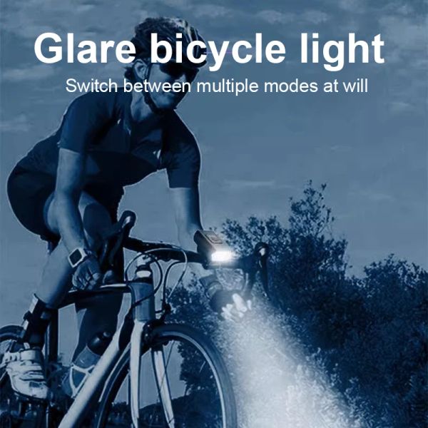 Nova bicicleta LED Luz de bicicleta 2400lm USB Recarregável Power Display MTB Mountain Road Bike Front Lamp Lanterna Equipamento de Ciclismo