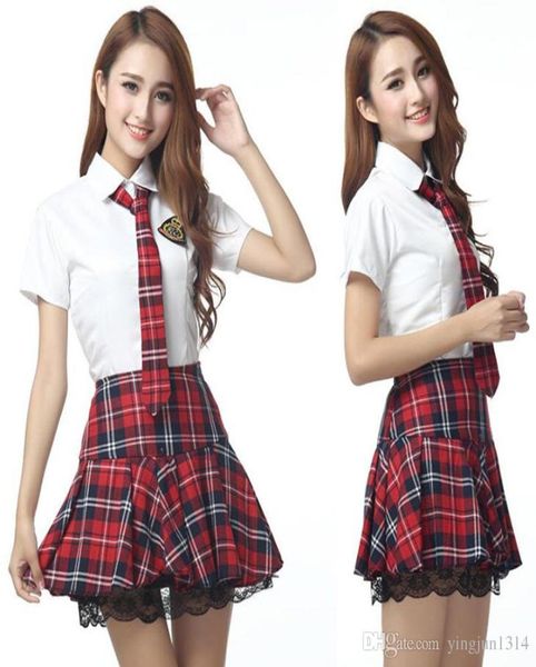 Lingerie Sweet School Girl Erotica Cosplay Sexy Costumes Сексуальная ученика униформа большого размера сексуальное нижнее белье Women8392611