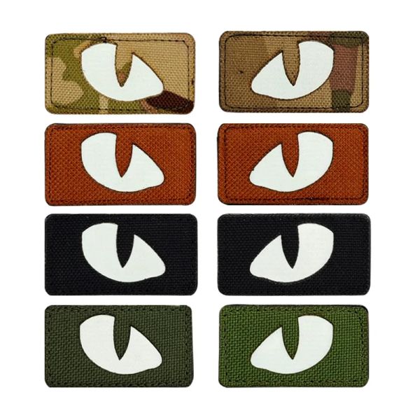 Neue PVC/IR/Stoff Tactical Patch Eagle Eye Cat Eye Combat Glühen im dunklen Gitd -Tag -Abzeichen für taktische Helmbeuteljacke Unifo