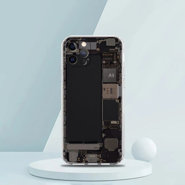 Custodia per circuiti interni per iPhone 15 14 13 12 Pro Max Cover trasparente soft per iPhone 11 Pro Max 7 8 Plus XS XR Se Shell