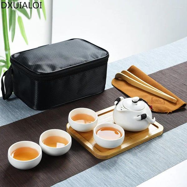 Чайные наборы в китайском стиле Travel Tea Set Ceramic Cup Portable Service Кунгфу кружки церемония