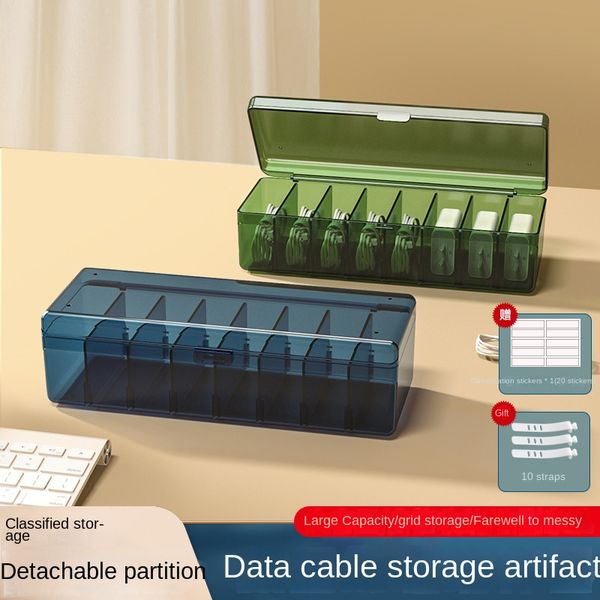 Kabel Organizer Box mit Deckel, Desktop -Kabelverwaltungslösung, Streckkabelspeicherbehälter