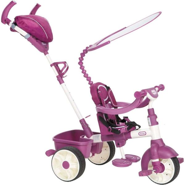 Little Tikes 4 em 1 Trike Ride on Pink/Purple Sports Edition Red-Brinquedo ao ar livre perfeito para meninas, ajustável e divertido de andar