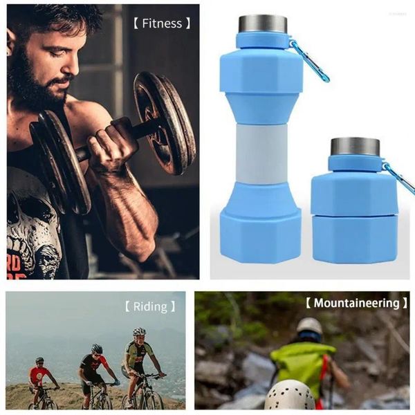 Garrafas de água garrafa de fitness à prova de vazamentos halteres dobráveis para viajar 650ml Sport Cup Men Women Ideal Cycling