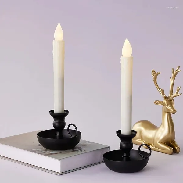 Titulares de vela Black Candlestick Metal Nordic Stand Votive Stick Title Table Home Decoration Candelabra