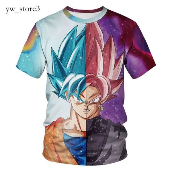 T-shirt maschile Anime Fashion Anime Goku Stampato 3D Maglietta da donna Summer Casual Cartoon Short Streetwear Streetwear Oversiz 5806