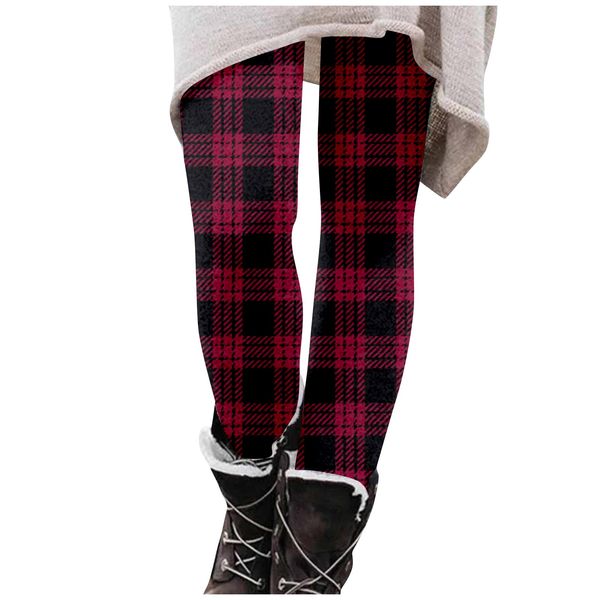 Leggings femininas impressão de natal High cintura elástica leggings outono inverno alto elástico longa calça de calça de calça as calças de natal