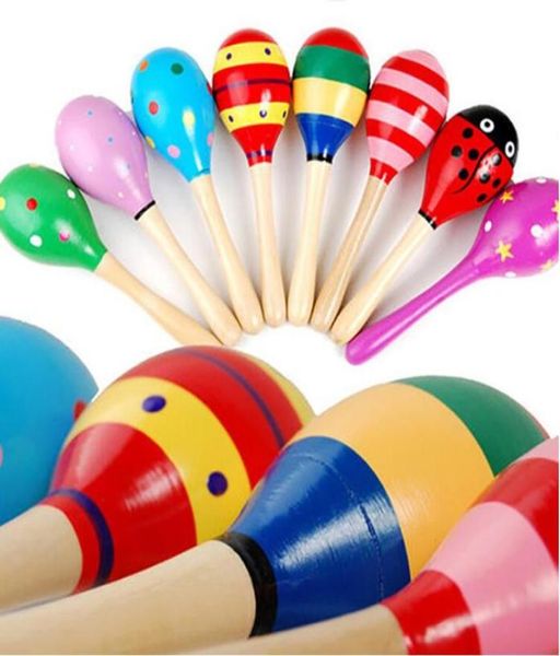 Punti di legno colorati di legno rumore musical musical giocattoli per bambini sonagli per bambini strumenti musicali che imparano Toy1331669