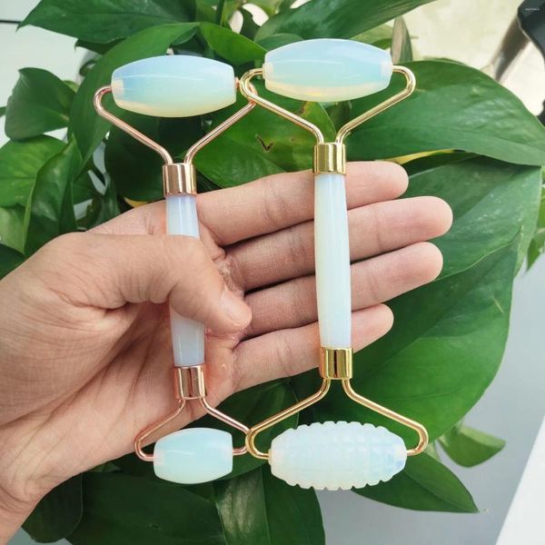 Estatuetas decorativas Massageador Jade Roller Face Opalite Lifting Facial Massagem Ferramenta de cuidados com a pele de pedra de pedra natural da beleza LWH