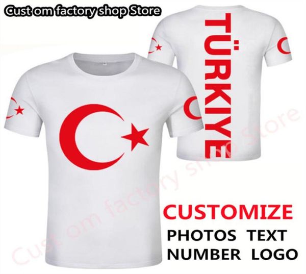 Maglietta di tacchino Numero personalizzato fai -da -te Numero Tur Tshirt Nation Flag Tr Turkish Republic Turk Country College Print PO Abbigliamento 22067678479