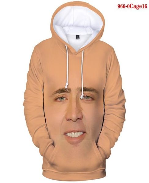 Designer maschile magliette 2021 Fashion Nicolas Cage Spetshirt Felpe Foodies The Giant Blown Fate of Funny Stampa 3D Speat4695706