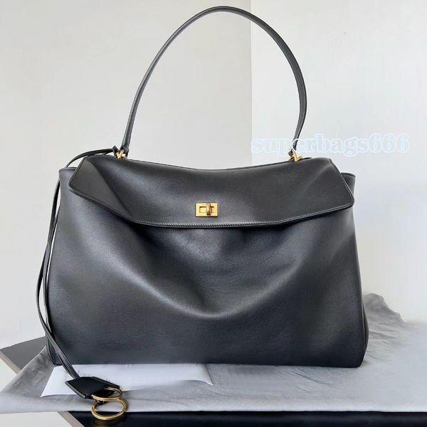 Designer Rodeo Média Bola média em bolsas pretas Bolsa de luxo Moda de couro genuíno grande capacidade compra bolsas de verão Bolsas femininas Bolsa