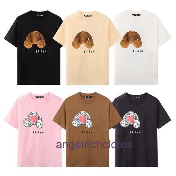 Roupas de designer de ponta para angel pa angels clássico pa de cabeça cortada urso urso manga curta homens e mulheres high street casual moda marca camiseta com tag de marca registrada