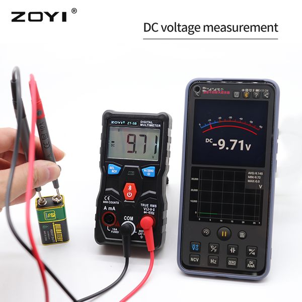 Zoyi Amperometro Auto Rang Analog Resistance Capacità NCV Teste ZT-5B Multimetro Bluetooth Tecnologia Bluetooth Smart T-RMS Voltmeter