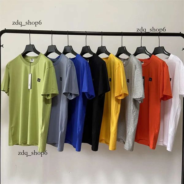 Top Quality Europe Designer Summer Men Stones T Camisetas CP Camisetas Mulheres Bordado CP curto jovens estudantes simples tops soltos Tee UNissex Roupos 307